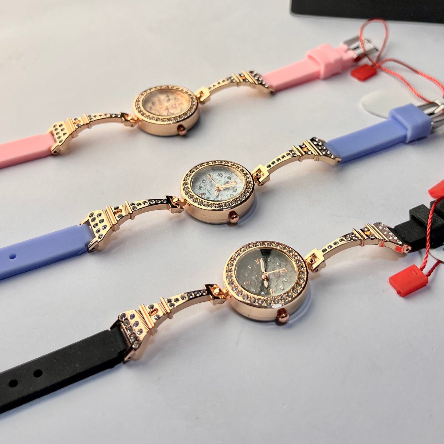 Ladies Fusion Watch – Unique Half Rubber & Chain Strap with Stylish Color