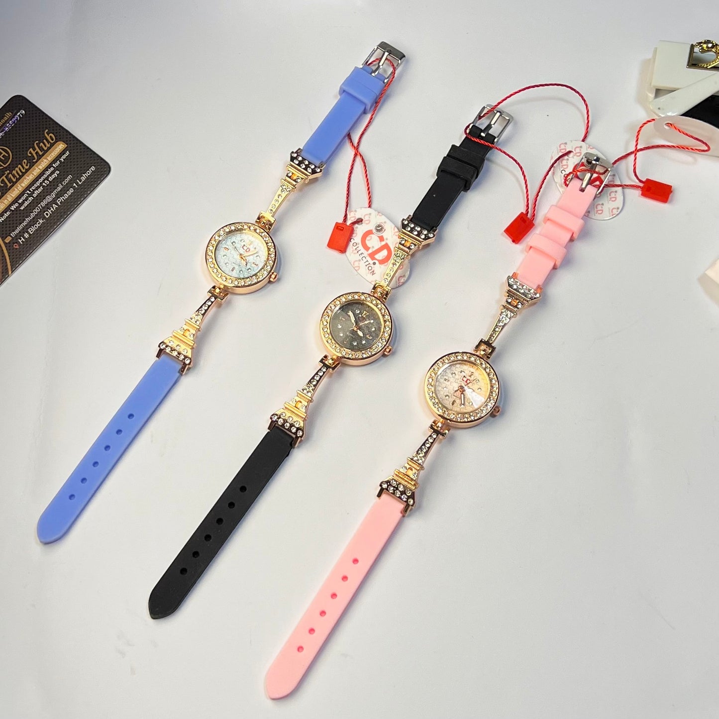 Ladies Fusion Watch – Unique Half Rubber & Chain Strap with Stylish Color