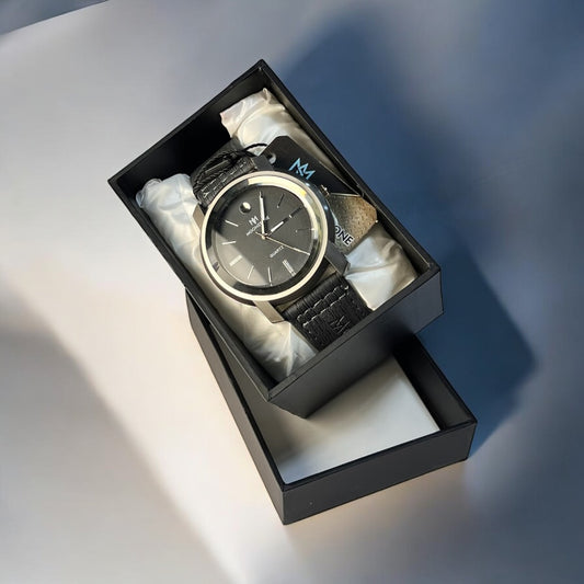 Moonstone Men’s Watch – Brown & Black Leather Strap | Stylish Jeans Look