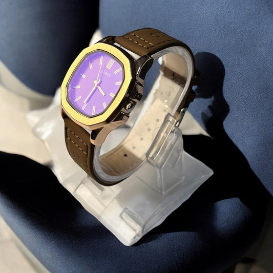 CURREN Men’s Classic Watch – Golden Case with Brown Leather Strap | Premium Look