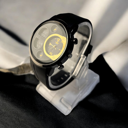 Men’s Hybrid Watch – Analog & Digital Display, Rubber Strap, Stylish Premium Look