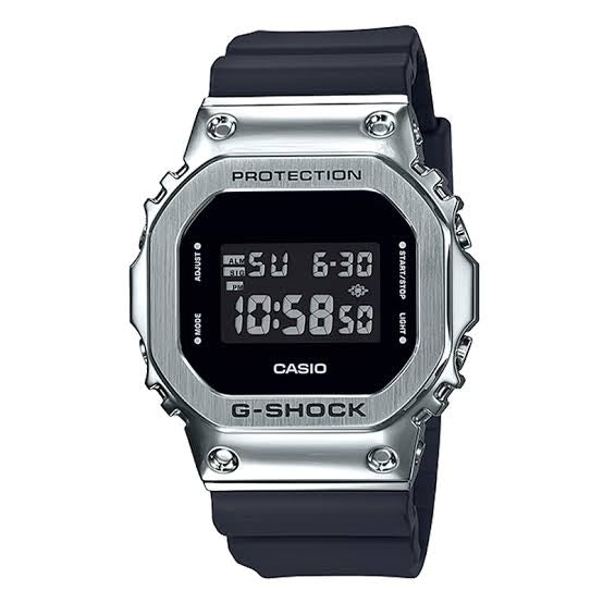 Digital Watch – Waterproof, Black Strap, Silver Case, Alarm, Light & Date Display – Jeans Style